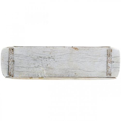 Product Brick shape, brick box, wooden box with metal fittings antique finish, white washed L32cm H9cm