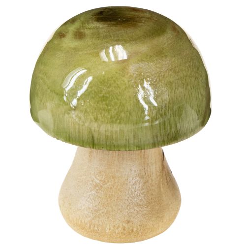Product Wooden Mushrooms, Autumn Decoration, Mushrooms, Green, Red, Orange, H6.5cm, 9 Pieces