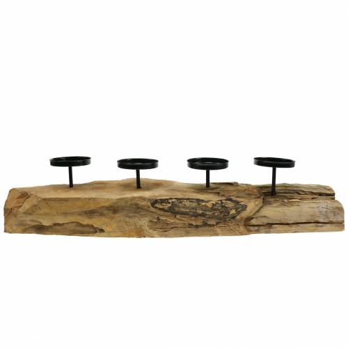 Floristik24 Candlestick for 4 teak candles 70cm