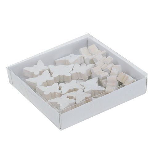 Product Wooden Butterfly White 2.8 cm - 3.3cm 28 pcs