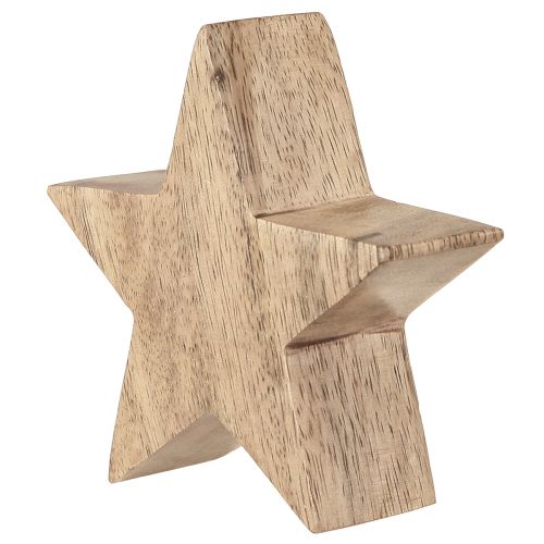 Floristik24 Wooden star natural star mango wood table decoration Ø10cm 3 pcs