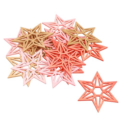 Product Wooden stars Christmas decoration wooden stars orange 8cm 16 pcs