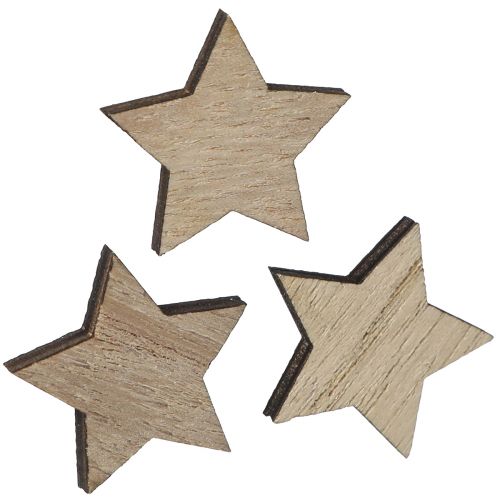 Wooden stars for scattering natural Christmas Ø3cm 100 pcs