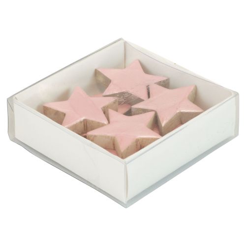 Product Wooden stars decoration stars Christmas decoration pink shine Ø5cm 8 pcs