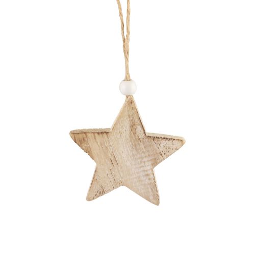 Product Wooden stars decorative stars for hanging vintage decoration Ø6.5cm 10pcs