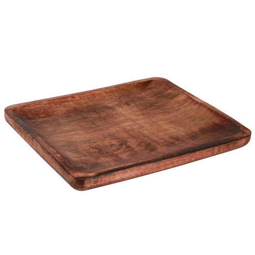 Wooden tray decorative tray rectangular dark brown glazed 30×25cm