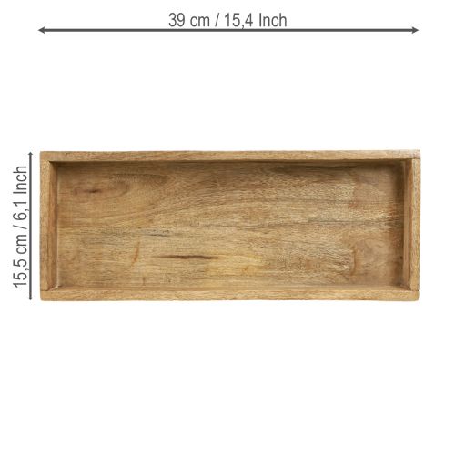 Product Wooden Tray Rectangular Decorative Tray Wood 39×15.5×4cm 2pcs