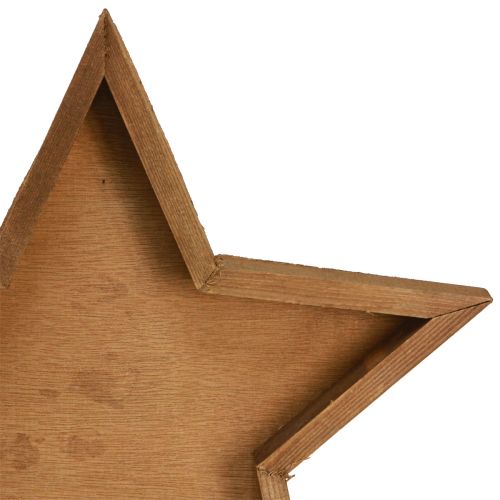 Product Wooden tray star decoration in brown Ø38/29/22cm set of 3