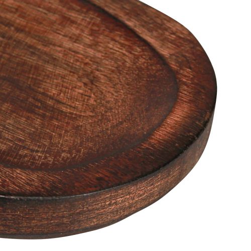 Product Wooden tray oval dark brown glazed decorative tray 40×12cm