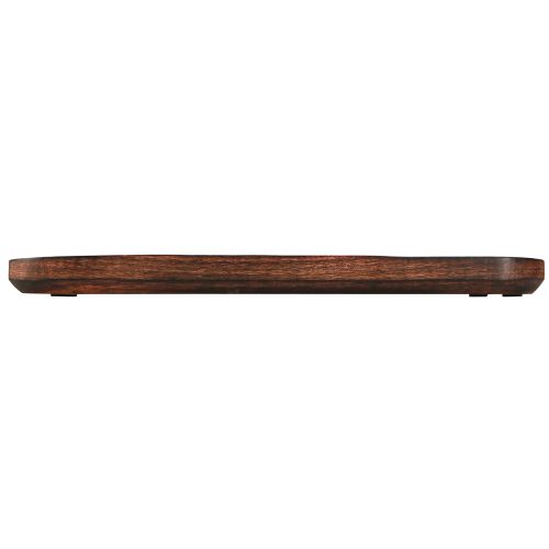 Product Wooden tray oval dark brown glazed decorative tray 40×12cm