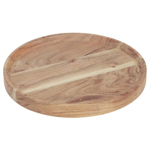 Wooden tray round acacia wood tray natural cutting board Ø25cm