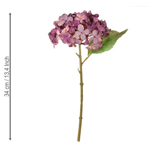 Product Artificial Hydrangeas Purple Artificial Flowers Hydrangea 34cm 2pcs