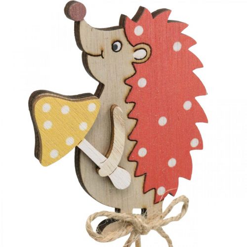 Floristik24 Flower stick hedgehog, wooden decoration, autumn figure H9.5cm L32cm 12pcs