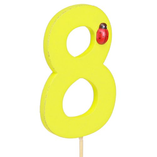 Product Anniversary number &quot;8&quot; Colorful number plug wood 7.5cm 16 pcs