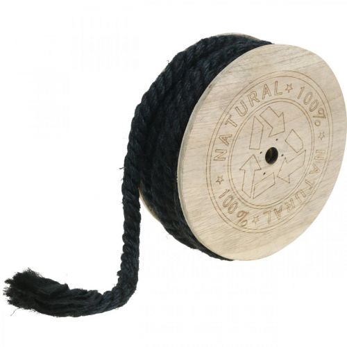 Product Jute cord black, decorative cord, natural jute fiber, decorative rope Ø8mm 7m