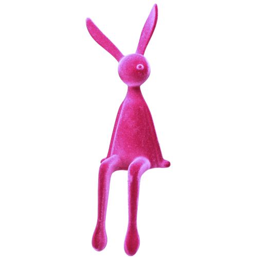 Floristik24 Edge Stool Rabbit Flocked Sitting Easter Bunny Pink 56cm