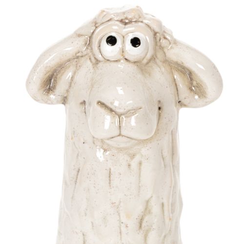 Product Ceramic sheep figurine, sitting sheep, for Easter and year-round decoration, 18cm, 3 pieces