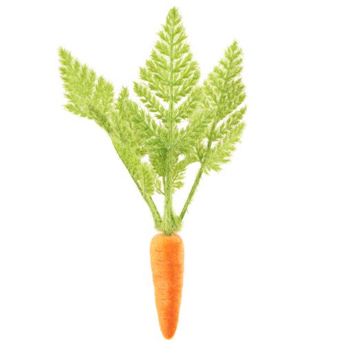 Product Carrot Decoration Carrots Flocked Orange Green H23cm 8 Pcs
