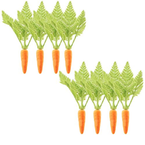 Product Carrot Decoration Carrots Flocked Orange Green H23cm 8 Pcs