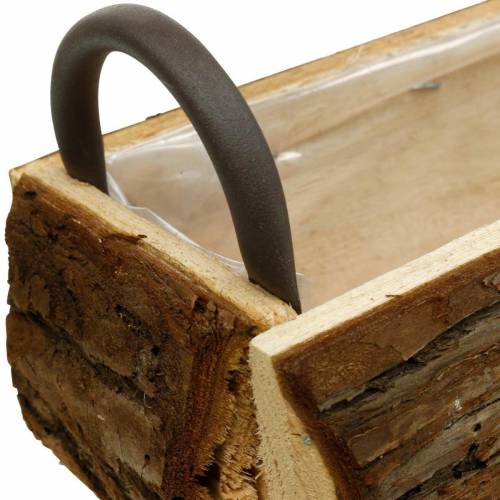 Floristik24 Planter box bark planter with handles natural wooden box