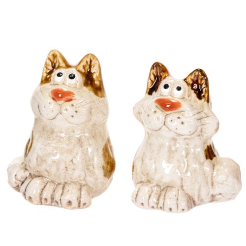Product Ceramic Cat Decorative Figurines, Funny Animal Figurines for Living Room Decoration, 8cm, 4 Pieces