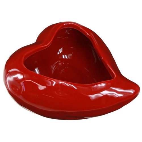 Ceramic Decorative Hearts Red Bowl Glossy 13×15×6.5cm 2 pcs