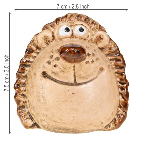 Product Ceramic hedgehog decoration figure autumn decoration hand-painted H7cm 3 pcs