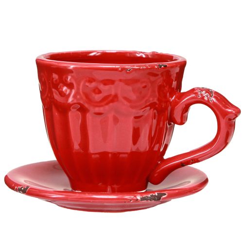 Ceramic Candle Holder Red Cup For Taper Candles 13×11×8cm 3 Pcs