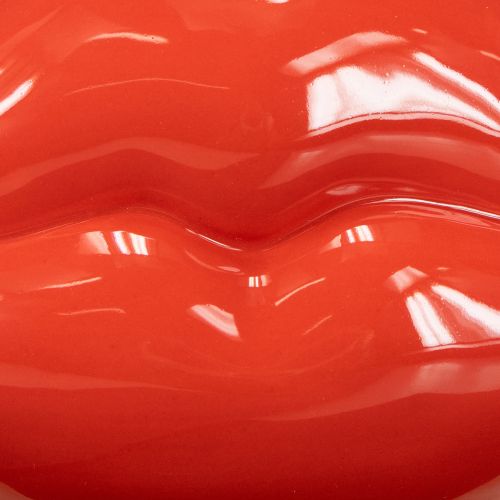 Product Ceramic vase red kiss mouth decorative vase 17×8.5×9cm
