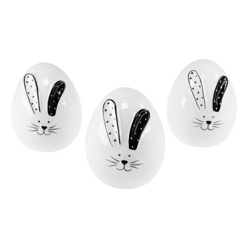 Product Ceramic Easter eggs decoration with Easter bunny decoration 12cm 3pcs