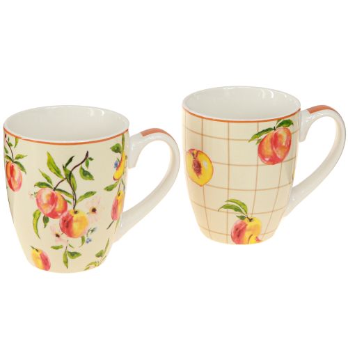 Ceramic cup peaches mug ceramic decoration H10.5cm 2pcs