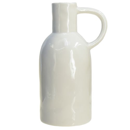 Product Ceramic vase white for dry decoration vase with handle Ø9cm H21cm