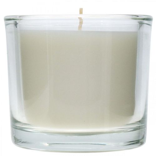 Product Candle in glass candle glass wax candle white Ø9cm H8cm