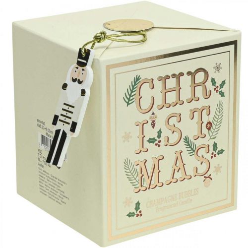 Floristik24 Scented candle Christmas Scented candle in a glass cream champagne Ø8cm