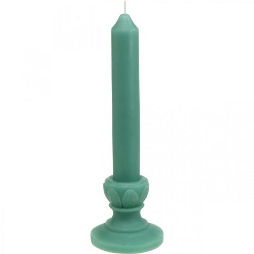 Floristik24 Deco candle retro candle wax table decoration green 25cm