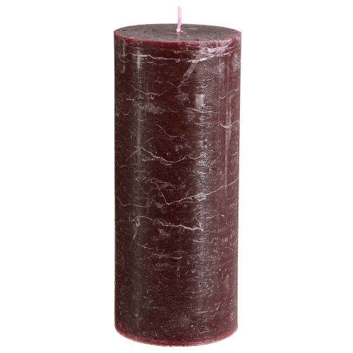 Candles Burgundy Pillar Candles Solid Colored 85x200mm 2 Pcs