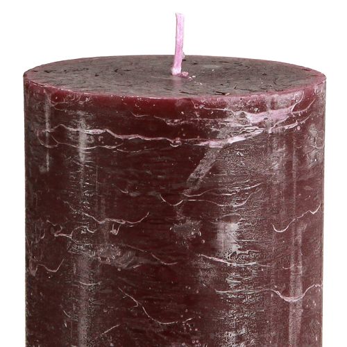 Product Candles Burgundy Pillar Candles Solid Colored 85x200mm 2 Pcs