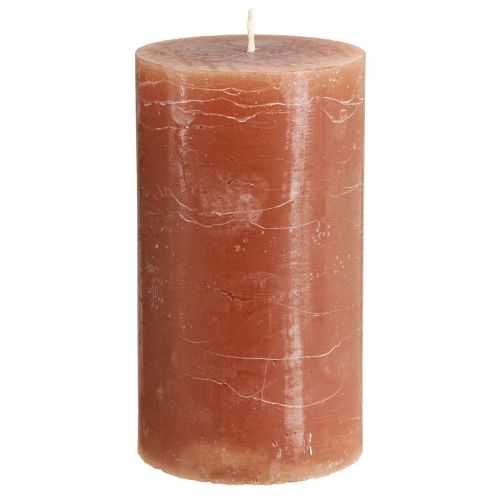 Floristik24 Candles colored caramel pillar candles 85×150mm 2 pcs