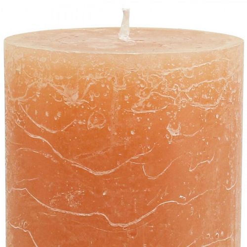 Product Solid coloured candles Orange Peach pillar candles 85×150mm 2pcs