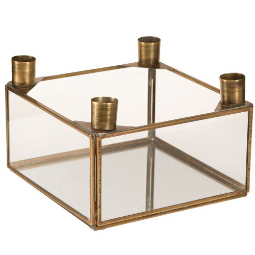 Floristik24 Candle holder Advent mirror for filling gold 15×15×10.5cm