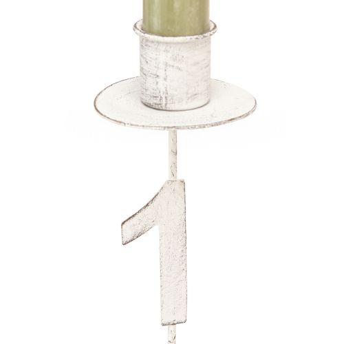 Product Advent candle holder with thorn and numbers white H11cm 4 pcs