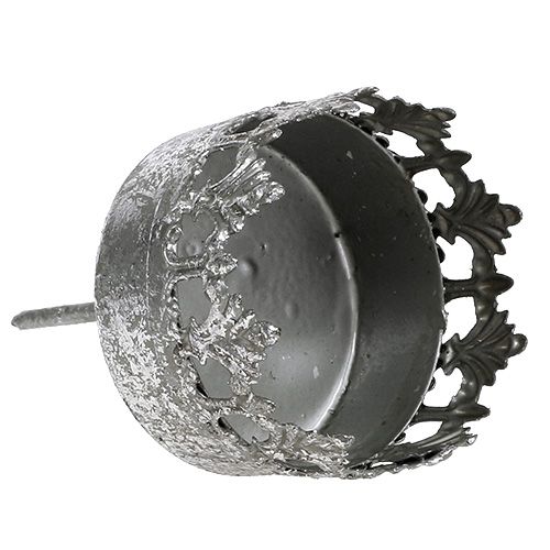 Product Candle holder antique silver tealight holder Ø5cm H10cm 4 pcs