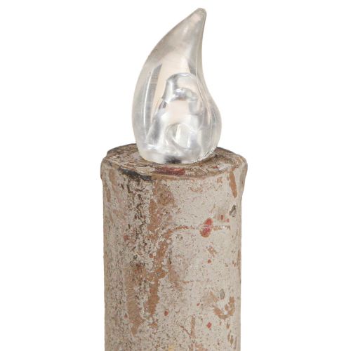 Product Antique candle holder with LED candle metal warm light H22cm