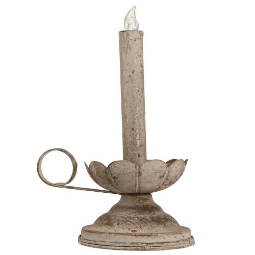 Product Antique candle holder with LED candle metal warm light H22cm