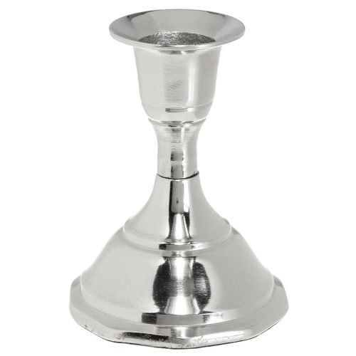 Candle holder metal silver candle holder H9.5cm 2pcs