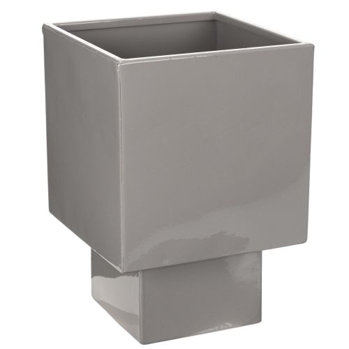 Product Grey cube planter with base for modern decoration, 22cm