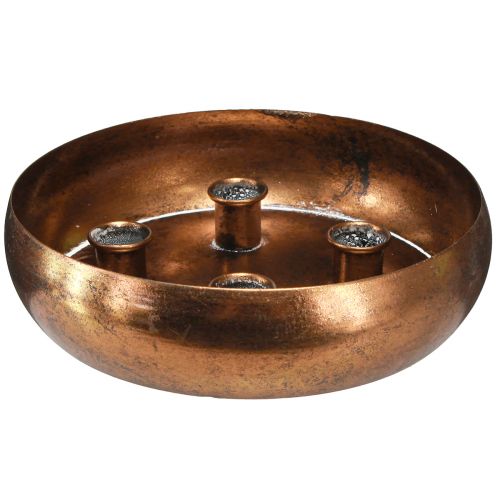 Candle holder bowl for 4 candles antique look bronze Ø22cm