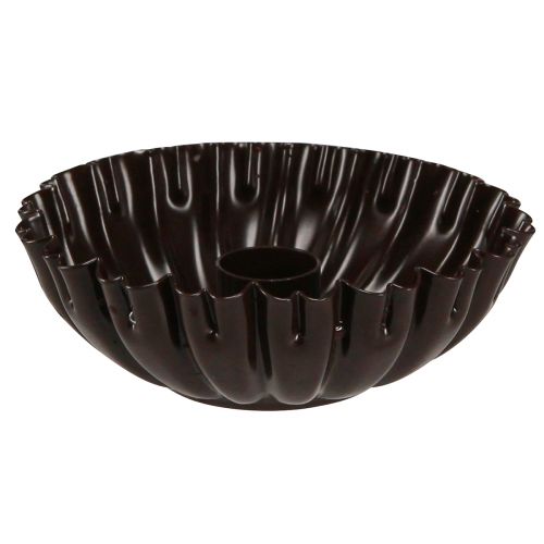 Candle holder vintage cake tin dark brown Ø11.5cm 4 pcs