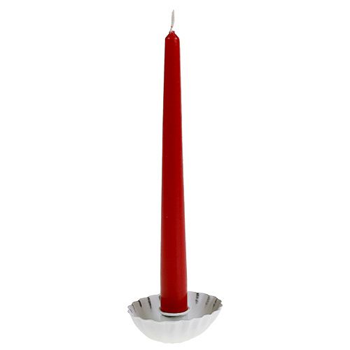 Floristik24 Candlestick white Ø8.5cm H2.5cm