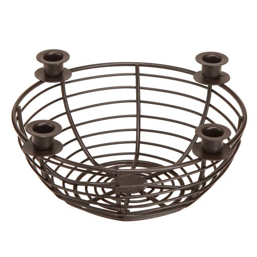 Candle holder for 4 candles decorative bowl metal brown Ø14cm